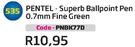 Pentel-Superb Ballpoint Pen 0.7mm Fine Green(PNBK77D)-Each