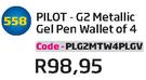 Pilot-G2 Metallic Gel Pen Wallet Of 4(PLG2MTW4PLGV)-Each