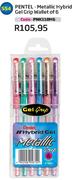 Pentel-Metallic Hybrid Gel Grip Wallet Of 6(PNK118M6)-Each