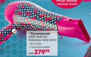 Accessorize 2000 Watt AC Hairdryer(RSHO14016)-Each