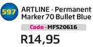 Artline-Permanent Marker 70 Bullet Blue(MF520616)-Each