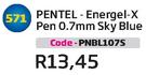 Pentel-Energel-X Pen 0.7mm Sky Blue(PNBL107S)-Each