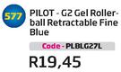 Pilot-G2 Gel Roller-Ball Retractable Fine Blue(PLBLG27L)-Each