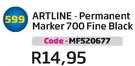 Artline-Permanent  Maeker 700 Fine Black(MF520677)-Each