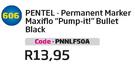 Pentel-Permanent Marker Maxiflo"Pump-It!" Bullet black(PNNLF50A)-Each