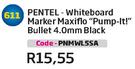 Pentel-Whiteboard Marker Maxiflo" Bullet 4.0mm Black(PNMWL5SA)-Each