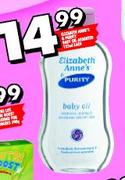 Elizabeth Anne's & Purity Baby Oil Assorted-125ml each