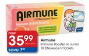 Airmune Immune Booster or Junior Effervescent Tablets-10 per pack