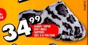Ladies' Super Soft Mule Slippers Size 3-8-Per Pair