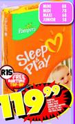 Pampers Sleep & Play Jumbo Pack Disposable Nappies-50/68/78/88's Per Pack Each