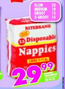 RiteBrand Disposable Nappies-23/18/15/14's
