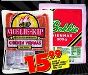 Mielie-Kip Chicken Viennas/Bokkie Viennas-500g Each