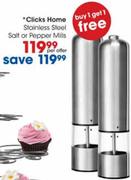 Clicks Home Stainless Steel Salt or Pepper Mills-Per Offer