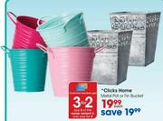 Clicks Home Metal Pot or Tin Bucket-Each