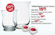 Clicks Home Crystal Tealight Holder -Each