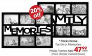 Clicks Home Family or Memories Photo Frames-Each