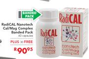 RadiCal Nanotech Cal/Mag Complex Banded Pack 60 Capsules Plus 30 Free
