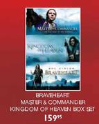 Braveheart Master & Commander Kingdom Of Heaven Box Set