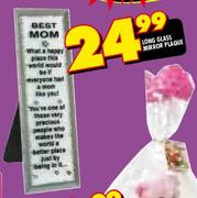 Long Glass Mirror Plaque