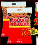 Ritebrand Salted Peanuts/Plantes & Raisins-450g Each