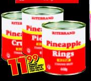 Ritebrand Pineapple Crush/Pieces/Rings In Syrup-440g Each