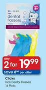Clicks Kids Dental Flossers-2x16's picks pack