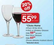Clicks Home Red Wine Glasses-4 Pack