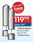 Clicks Home Stainless Steel Pepper Mill 