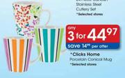 Clicks Home Porcelain Conical Mug-3's 