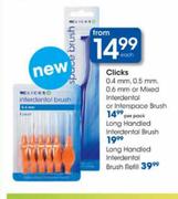 Clicks Long Handled Interdental Brush