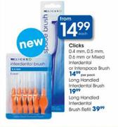 Clicks 0.4mm,0.5mm,0.6mm or mixed Interdental or Interspace Brush Pack