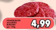 Homeburger Assorted Burgers-Per 100g