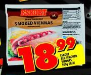 Eskort Red/Smoked Viennas-500gm-Each