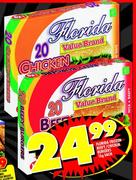 Florida Frozen Beefy/Chicken Burgers-1kg-Each