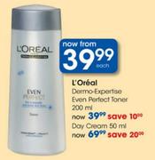 L'oreal Dermo-Expertise Even Perfect Toner-200ml Each 