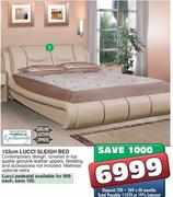 152cm Lucci Sleigh Bed