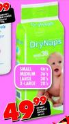 Dry Naps Disposable Nappies Medium 36's-Per Pack