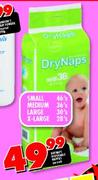 Dry Naps Disposable Nappies Small 46's-Per Pack