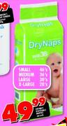 Dry Naps Disposable Nappies Large 30's-Per Pack