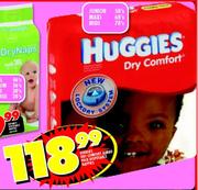 Huggies Dry Comfort Jumbo Pack Disposable Nappies Junior 58's