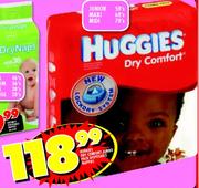 Huggies Dry Comfort Jumbo Pack Disposable Nappies Maxi 68's