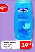 Nivea Visage Face Wash Assorted-150ml Each