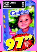 Cuddlers Value Pack Disposable Nappies Extra Large-44,Large-50,Medium-52