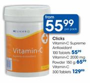 Clicks Vitamin C Supreme Antioxidant-100 tablets per pack