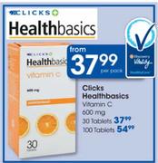 Clicks Healthbasics Vitamin C 600mg-30 tablets per pack