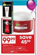 Garnier Ultra Lift Spf15 Day Or Night Cream or Anti Wrinkle Roll On-50ml