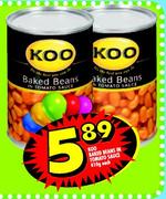 Koo Baked Beans in Tomato Sauce-410g Each