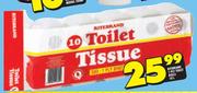 Ritebrand 1-Ply Toilet Rolls-10's