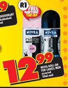 Nivea Roll-On for Ladies/Men-50ml Each