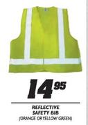 Reflective Safety Bib (Orange or Yellow Green)